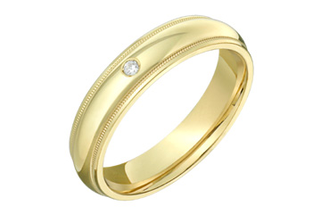 14kt Yellow Gold Diamond Wedding Band
