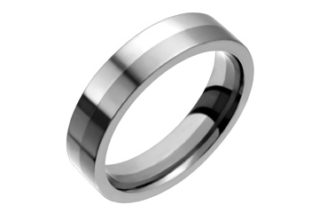 Half Titanium & Half Platinum Ring
