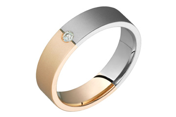 1/20 Carat Yellow and Pink Gold Diamond 14kt Wedding Band