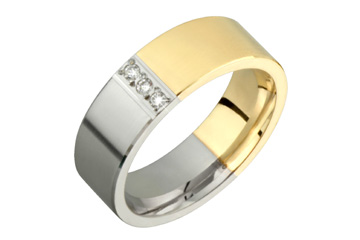 14kt Two-Tone Diamond Wedding Band