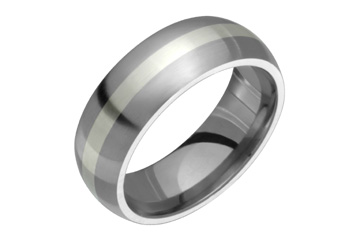 Titanium & Platinum Inlay Ring