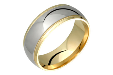 14kt Comfort Fit Two-Tone Wedding Band