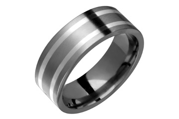 Titanium & .925 Silver Inlay Ring