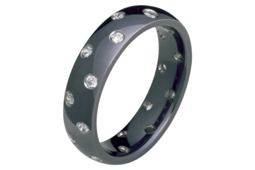 2/5 Carat Diamond Black Titanium Ring