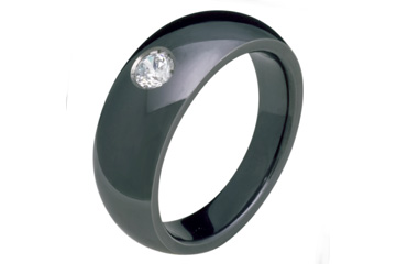 1/10 Carat Black Titanium Ring with Diamond