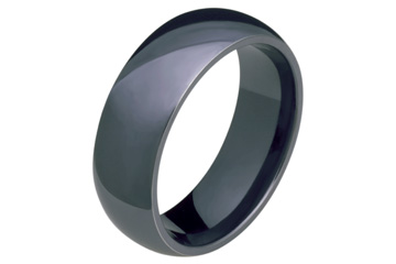 Black Titanium Comfort Fit Half Round Wedding Band