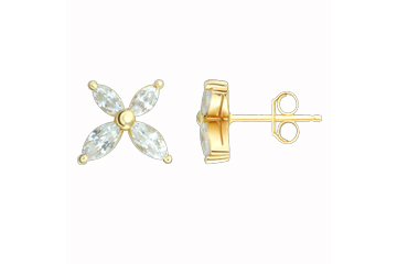 1 1/5 Carat Yellow Gold 14kt Butterfly Diamond Earrings