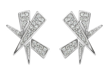 13/25 Carat White Gold Diamond Star Earrings