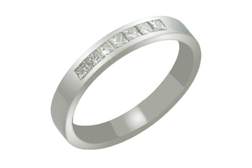 7/20 Carat Titanium Ring Diamond Princess Cut Ring