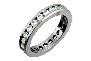 1 7/10 Carat Diamond Eternity Titanium Band