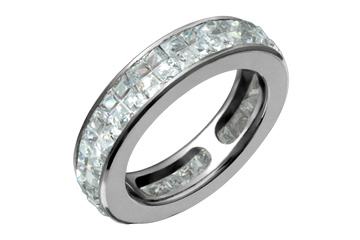 Cubic Zirconia Titanium Eternity Ring