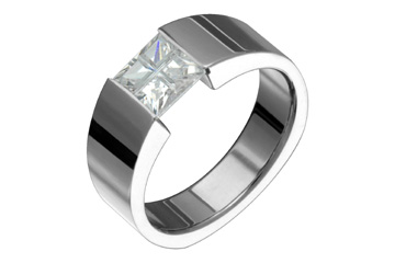Illusion Cut Tension Set Cubic Zirconia Ring