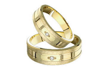 3/50 Carat 14kt Yellow Gold Diamond Wedding Band For Him and Her