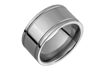 Titanium Double Edge Grooved Ring
