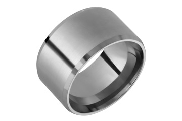 Bold Beveled Edge Titanium Ring