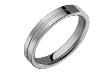 Titanium Ring With Center Groove