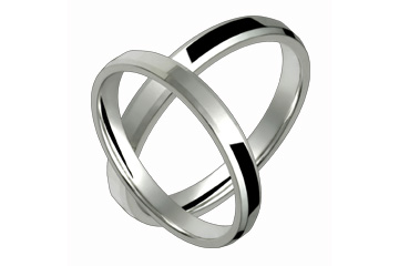 Flat Comfort Fit Beveled 3mm Ladies and Gents Platinum Bands