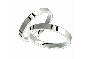Flat Comfort Fit 3mm Ladies and Gents Platinum Bands