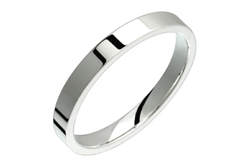 Flat Comfort Fit 3 mm Platinum Ring