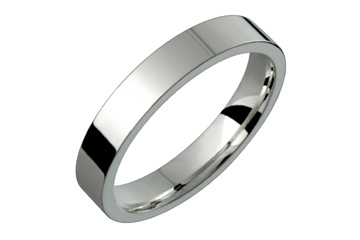 Flat Comfort Fit 4 mm Platinum Ring