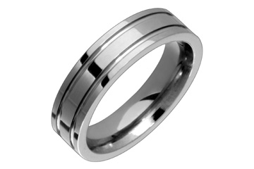 Double Grooved Titanium Ring