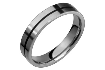 Flat Titanium Ring With Black Resin