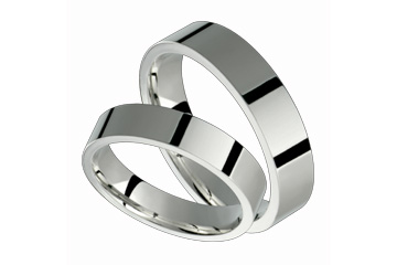 Flat Comfort Fit 5mm Ladies and Gents Platinum Bands