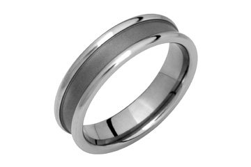 Titanium Sandblast & Polished Ring