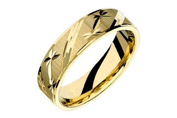 14kt Yellow Gold Carved Wedding Band