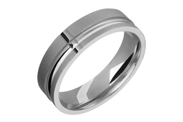 Titanium Ring With Grooved Design