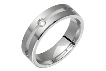 14kt White Gold Comfort Fit Diamond Wedding Band