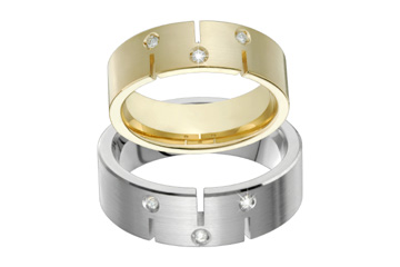 Matching 14K Ladies & Gents Diamond Wedding Rings