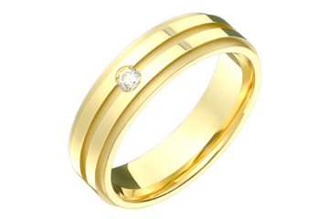 3/50 Carat Yellow Gold 14kt Carved Diamond Wedding Band