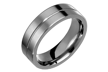 Titanium Ring With Delicate Center Groove