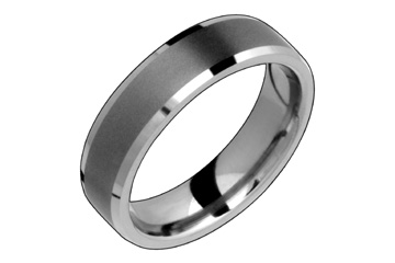Flat Comfort Fit Beveled Edge Titanium Ring