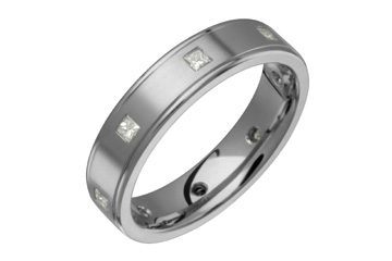 2/5 Carat Princess Cut Diamond Titanium Eternity Ring