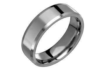 Sleek Flat Comfort Fit Titanium Ring With Beveled Edges