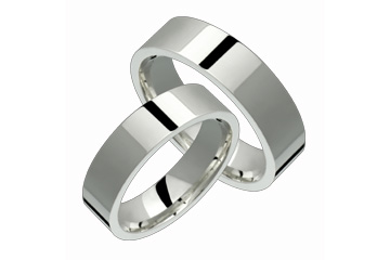 Flat Comfort Fit 6mm Ladies and Gents Platinum Bands