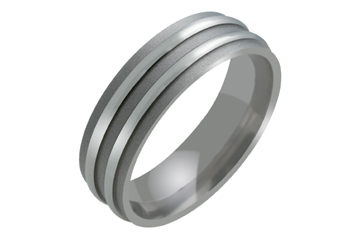 Flat Comfort Fit Titanium Ring with Raised Surface