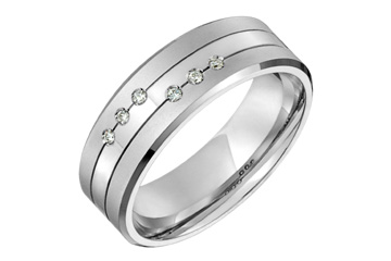 3/50 Carat White Gold 14kt 6-Stone Diamond Wedding Band