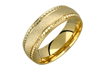 14kt Yellow Gold Beaded Wedding Band