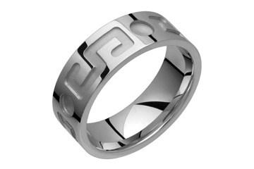 Flat Comfort Fit Deep Carved Titanium Ring