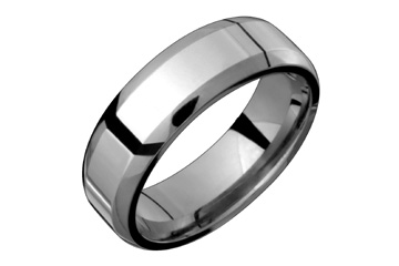 Rounded Edge Flat Comfort Fit Titanium Ring