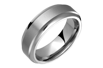 Flat Comfort Fit Concaved Edges Titanium Ring