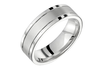 14kt White Gold Carved Wedding Band