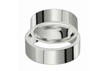 Flat Comfort Fit 7mm Ladies and Gents Platinum Band Set