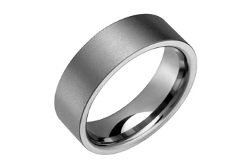 Classic Flat Comfort Fit Sandblast Titanium Ring