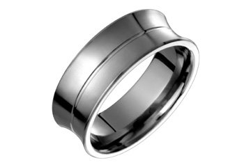Concaved Titanium Ring With Delicate Center Groove