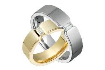 1/4 Carat Ladies & Gents Baguette Diamond Matching Rings