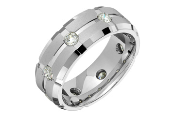 8/10 Carat White Gold 14kt Diamond Eternity Wedding Band